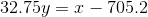 32.7-y = x-705.2