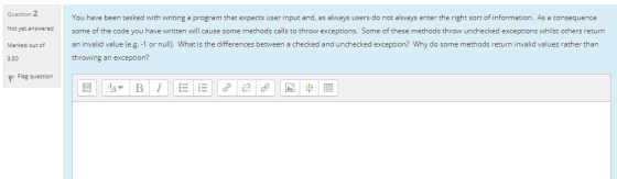 Question 2 You have been tasked with writing a program that expects user input and, as always users do not always enter the r