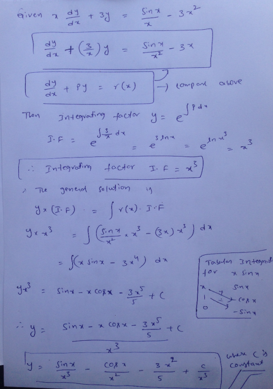Sin 거-37( dy : e Tay.fan ntegref Sin 거 3-х - Co8