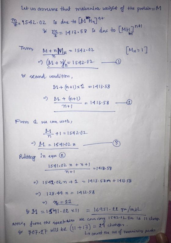 22- 1413.5 B is dau ton (Mt 1542-02 -) ニ1413-53-一 -) M = 1541-02 Pulting in 1541.02 m +m+) 1413.58 2) 128.44 n= 1412.58 15421