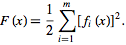 F(x)=1/2sum_(i=1)^m[f_i(x)]^2.