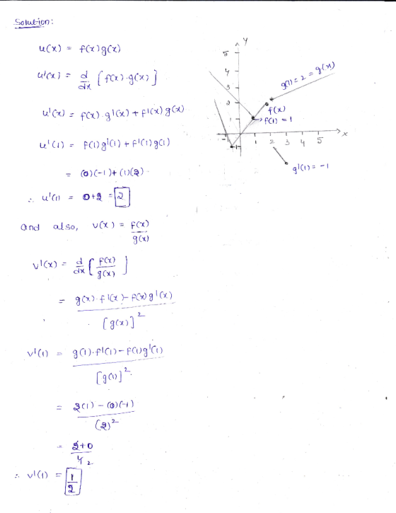 Solution uCx) f(x)g(x) f(x) fx)1(x)+ Fl(x) g(). u u)FC)gC) + fC1)gci). v(x) F(x) also, a nd vICx) gx) CD-Co)) 2- 7 vl() =