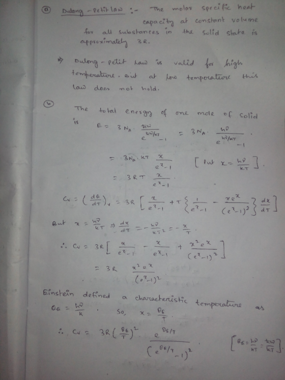 capacit at constant volume for au substances in he Selid state is ろR. taud doan mot held The to tai enesa oome male f Soliel