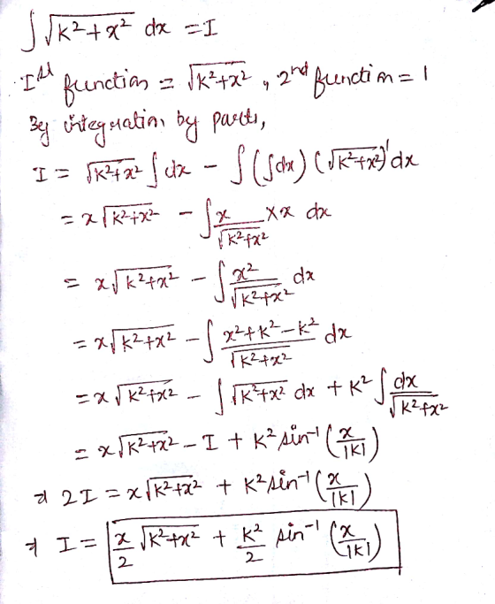 k+xd Bunction ,2 Bunetim alin Pars, dx J 2 Xk2tn tk2-k = xk2tx dz xK2t 2 xKta2- + K2Ain Kjkl, 2 2