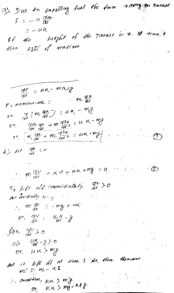 thi fores fuel 3Due to garedting height f dh пoекi! f moiom ик - тег df 0 dt aman m u K- To f immistiataly inivaly for ик> mр