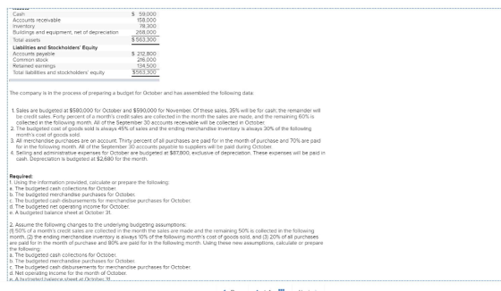 Cash 59,000 158 000 Accounts recelvable Inventory Buildings and equipment, net of depreciation 78.300 268,000 $563.300 Total