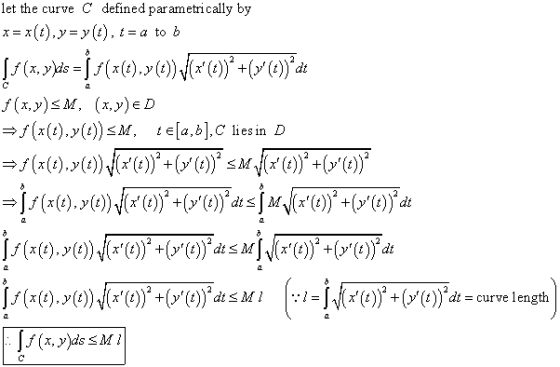 let the curve C defined par ametri cally by x=x(t),y=y(1), 1 = a to b >f(x().>()sM, te[a,b].C lies in D Де(t).y(t)),F(1)) +(y