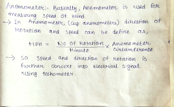 Anemometer Besially, Anemometer is used fos meswing Speed Of waind In Anemometer, (up anemonmeters) dieation of 9e0 tation au
