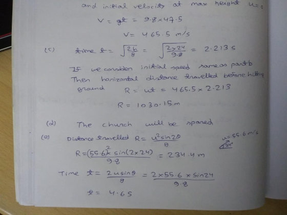 and initial velocty height at max 9.8K47-5 465.5 m/s 2h 2x24 9.9 ime & 2.213 s partb inikial sped we consiodon >ome os disfon