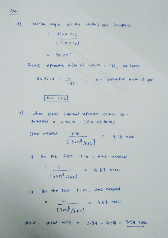 Ans ะ 360 x 109 T X10) 56, 구구。 Toting cpvacu ve index of wwer #r33, we hove Sin 56. npauive inden of go 1.33 Time needeo2 20