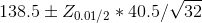 20.01/2 * 40.5/ V32 138.5