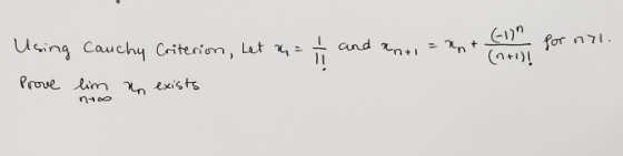 for n71. Using Cauchy Criterim, Let χ.--and en ti -nnt ri u nI)l
