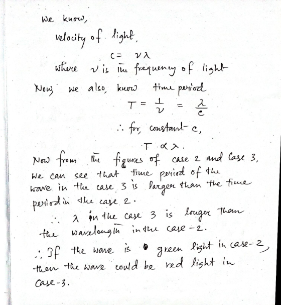 We kuow velocity f ight fquny f ime parisd where is I light also kuro Now We T . f Coustan e, T and Cas 3, fEusof Nod CASe 2