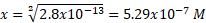 2.8x10-13-5.29:10-7 M x =