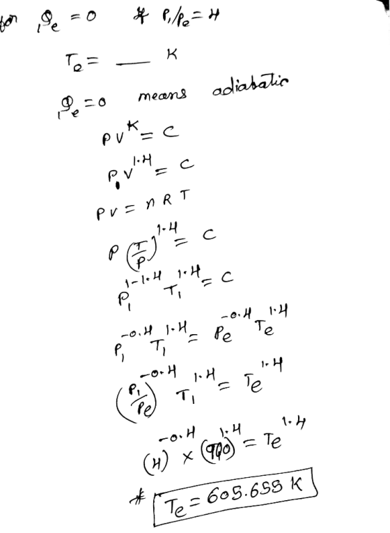 adliatakio means P V Pv nR T 1-4 C. -o.H Te Pe 1-H Te TI fe -o.H Te (H) Te 60S.6S8 K