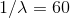 1 /\lambda = 60