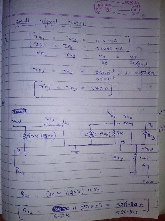 Nand Date Page Small MODEL O-03A 1BI Oo045 mA VT VT rg BAL Voudt R2 Rat 11 YR 26.800 S26.800 6-67K