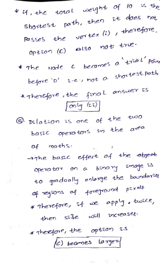 s the if,the werght of lo totol t does ot path, then Shortest vertex (i) therefore Passes the not tre. also option (c) sjol p