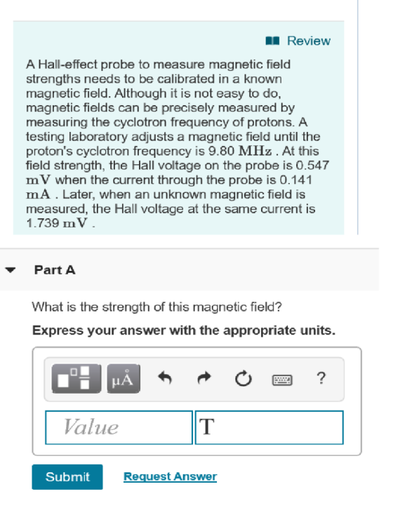 I Review A Hall-effect probe to measure magnetic field strengths needs to be calibrated in a known magnetic field. Although i