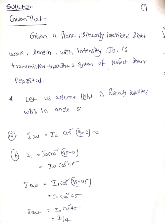 So(ltion Given That 0 wahin angle O.