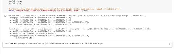 arr [31 -elem4 arr 41 -elam5 # print the array when.all elements(arrays) are of different length(In this case output is ragge