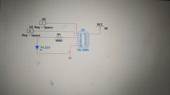 U2 VCC ey-Space 5V U1 R1 Key-Space 560Ω 22 4Y 2B 32 2Y 3B ALED1