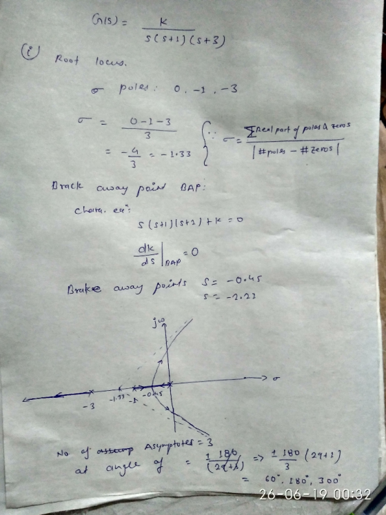 Is)= sCs41 Cs+3) Root t0 cus poles 0,-1,3 . O-1-3 Real part of polas teos 3 - 4 1.33 3 B racle Cusay poi AP chata. es: d SP S