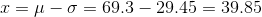 a 69.3- 29.45 39.85