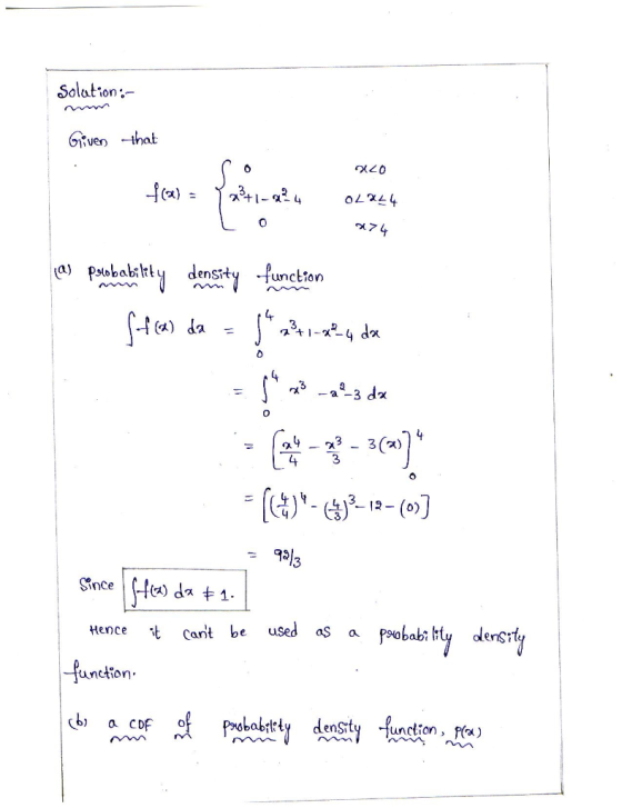 Solution;- uen -thot a) plobabikty densty functton 3 293() 3 -肉3-12-(0) 3 Since HencetCant be usedas aPobabi ty dlenst, uncti