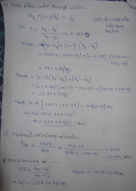Mods flow rate through boiler rte from boiler 0.JS2.嘲 h6一^ h,ノー = (33151-265464) f0-0.182) (2654.07 23% , 구3 r(i-ow)(m.ss-ns