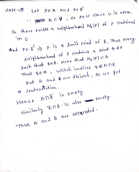 case-Le+ PeA and Pe Ss there exiJth a heighborhond N(P) of P contained In U 01h才 。 Auch thet es. Note that Nr (P) A Hence An