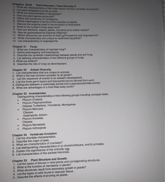 Chapters 29,30 Plant Diversity I, Plant Dlversity I 1. What are characteristics of the most recent common ancestor land plant