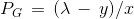 {P_G}\, = \,(\lambda \, - \,y)/x