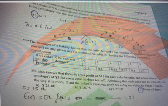 of customers arriving t a cetn chckut co r wa Pos th a mcan of 0.6 customens px minute 1E heop is the probability that the fi