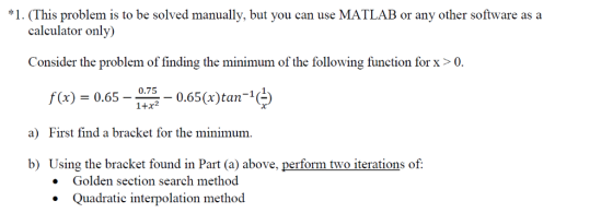 *1. (This problem is to be solved manually, but you can use MATLAB or any other software as a calculator only) Consider the p