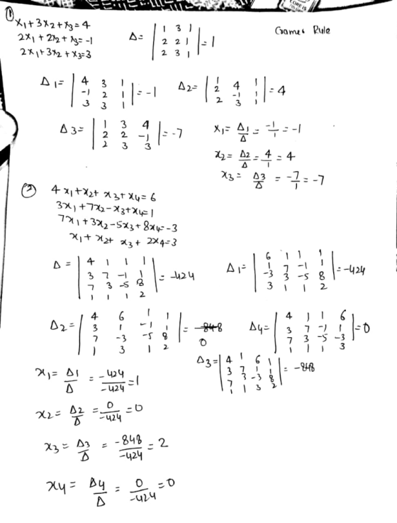 Game ‘ Rule 2 3 4 23 3 4: 4-4 3 2 2. 4 4 7 3-3 -424 424 946 -2 ul