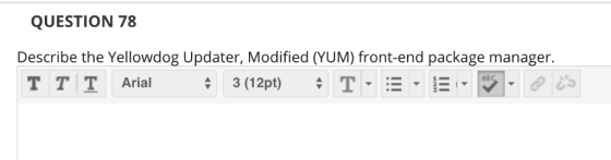 QUESTION 78 Describe the Yellowdog Updater, Modified (YUM) front-end package manager.