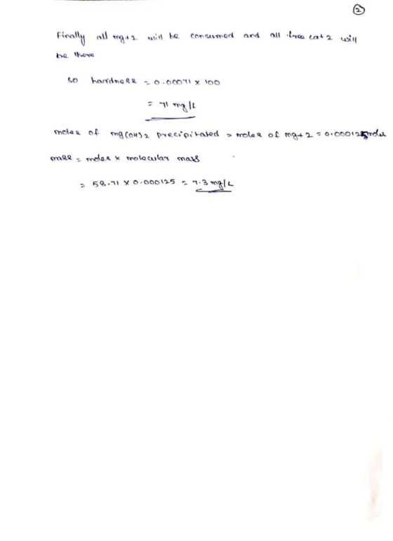 Ollt cat 2 ui all mg+2 fivally consumod and be ove o.0co11 x 100 mL mola of ma couS2 Pecipitated role of ma+ 2 0.0o01du mee m