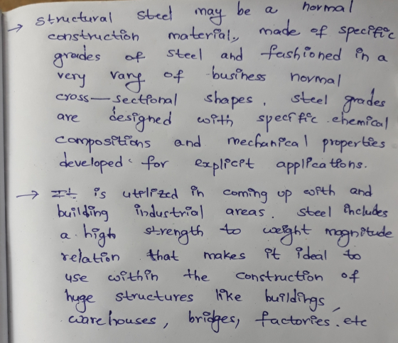 hov mal be beel may materfal steel and fash to hed Ph -busihess a structural construction made af specfc grades veny Van of a