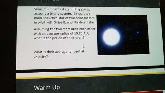 Sirius, the brightest star in the sky, is actually a binary system. Sirius A is a main sequence star of two solar masses in o