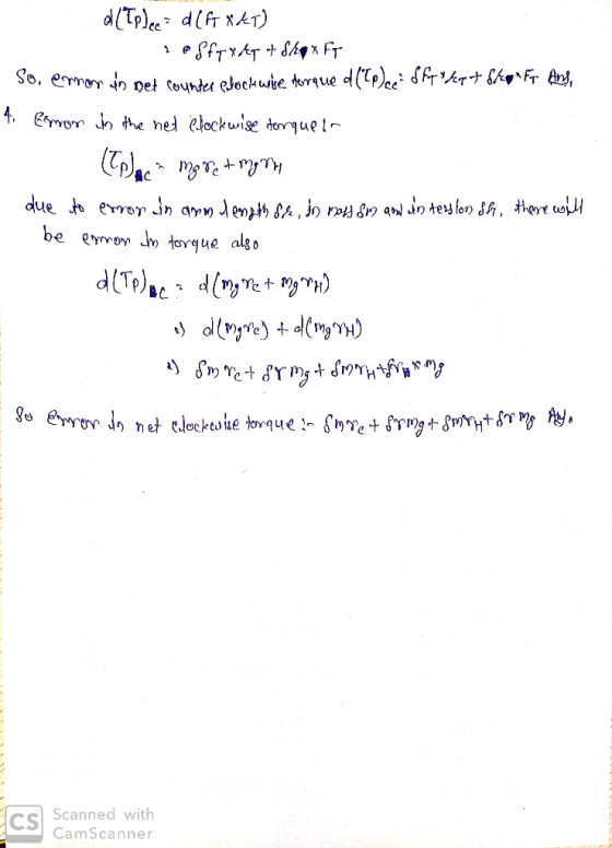 d(Tplee dfT) о SfrxAT + Shgx FT So, emnor ^n net cmundee etockwise torque 4. вmonn he ned elockuise torgueln ас due o erar jn