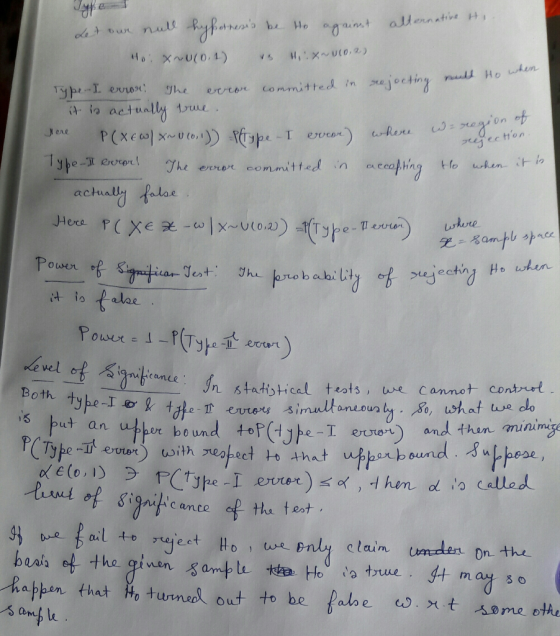 A- actually tul achal falos vel canie ti 0 0 In statistical tests, ve cannot contruet Both s but an ven omunum o un Ou tcum h