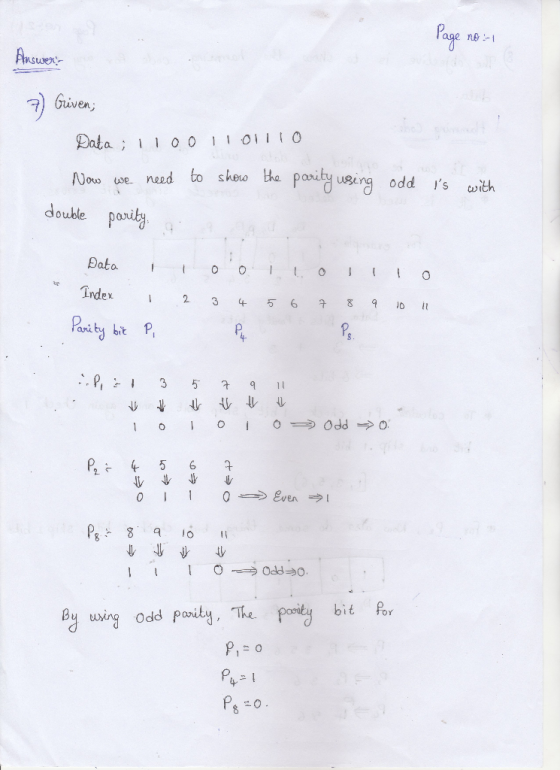 a 0 0 1 00 ned to sheno tha parity using odd Is with double po Index Pri 2 3 456 By using Odd Poihe po bit for