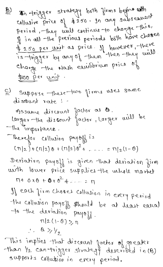 collusive prica a $20 Jn «sen ah Previous periodls both have chosen charae ha c) di sebunt rate! tar GT Cslluji n2 (1-e) each