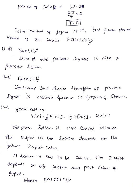 od Vahe (I-4) TMe T) ur er anf uency Domain 2치n 4 the Dutpu deper* Hence FALSE