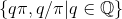 \{q\pi ,q/\pi|q\in \mathbb{Q}\}