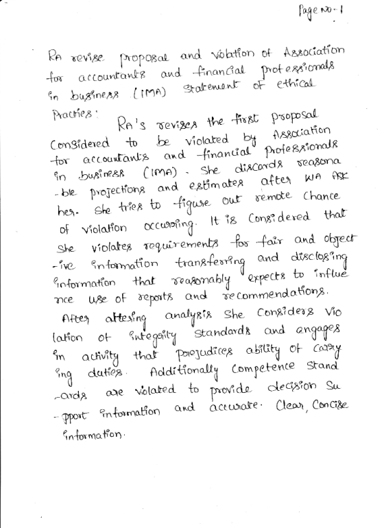 ox accountanke and finanaal pot eomals n bugineR MA) oF ethical Con3fdeved to be violated b ble pvojecions and etimatea afte