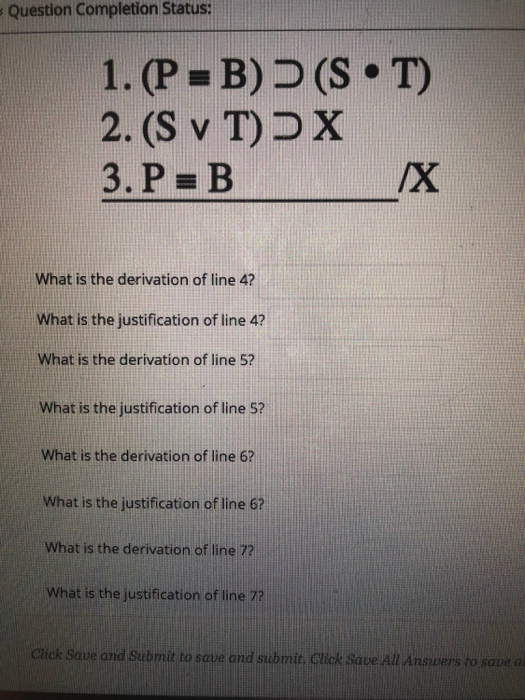 Question Completion Status: 3.Р В What is the derivation of line 42 What is the justification of line 47 What is the derivati