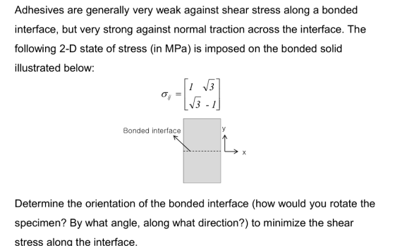 Adhesives are generally very weak against shear stress along a bonded interface, but very strong against normal traction acro