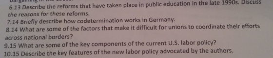 Dargan 6.13 Describe the reforms that have taken place in public education in the late 1990s. Discuss the reasons for these r